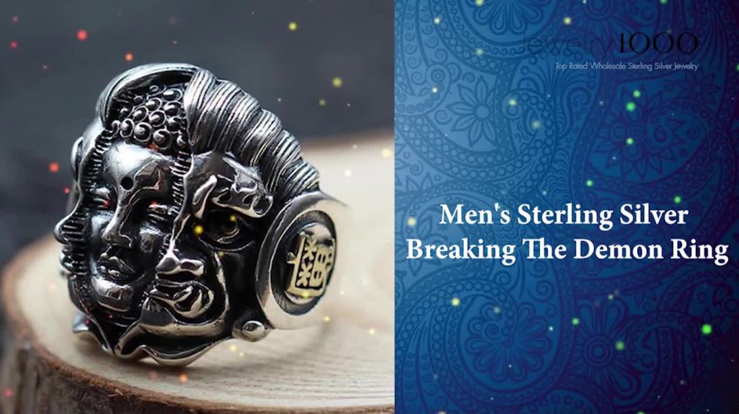 ⁣Top Rated Men's Biker Rings & Sterling Silver Jewelry