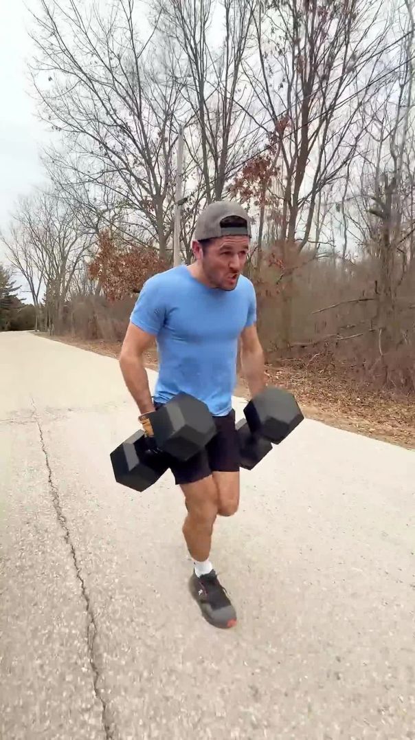 Sprinting with heavier and heavier weights.