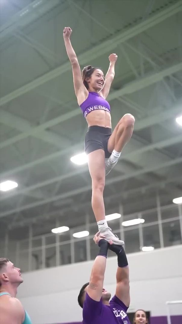 Fav skill to do in purple #sportshorts #acro #cheer #cheerleading #workout #work #stunts #fitness