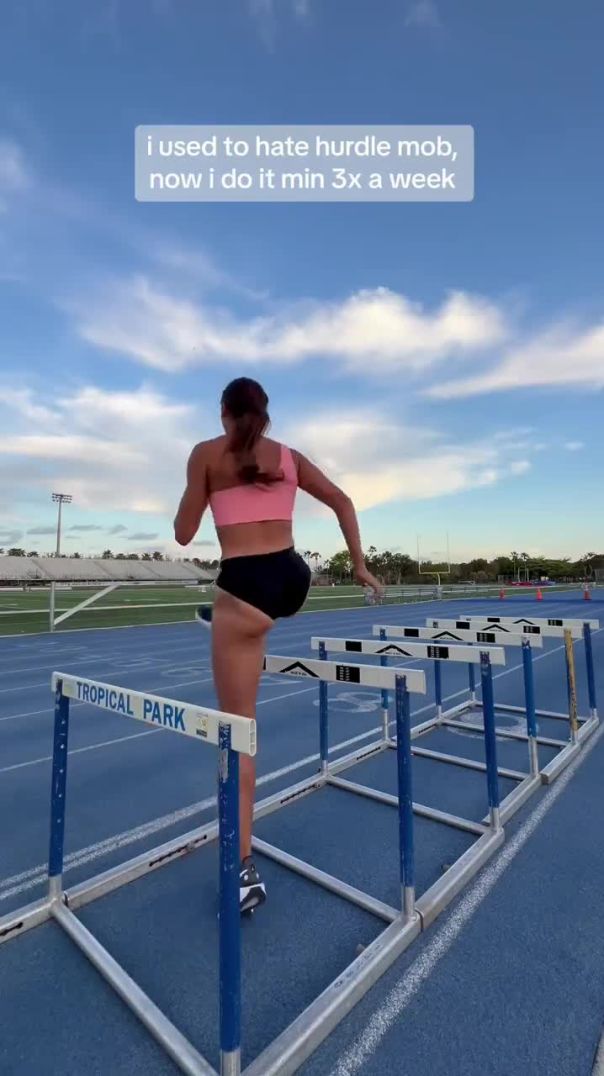 I used to HATE these 😅 #hurdlemobility #trackandfield