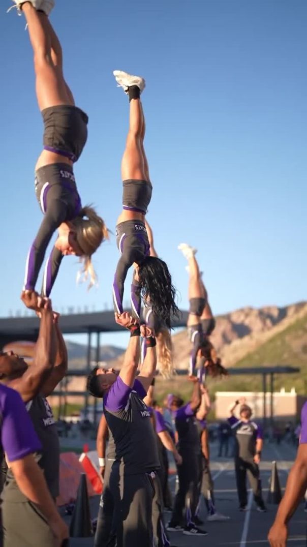 Whole squad is in the air #acro #stunts #shorts #sportshorts #cheerleading #workout #fitness #life