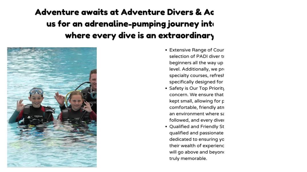 Find the Best Scuba Lessons Online- Adventure Divers & Activity Centre