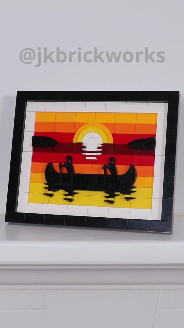 Building a LEGO Print of a Canoe at Sunset Print