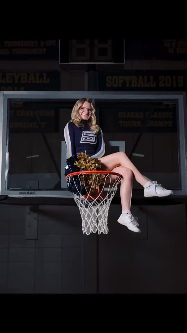 That’s one way to get on the rim! Southside #cheer #photoshoot