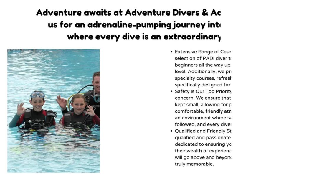 Find the Best scuba diving courses - Adventure Divers & Activity Centre