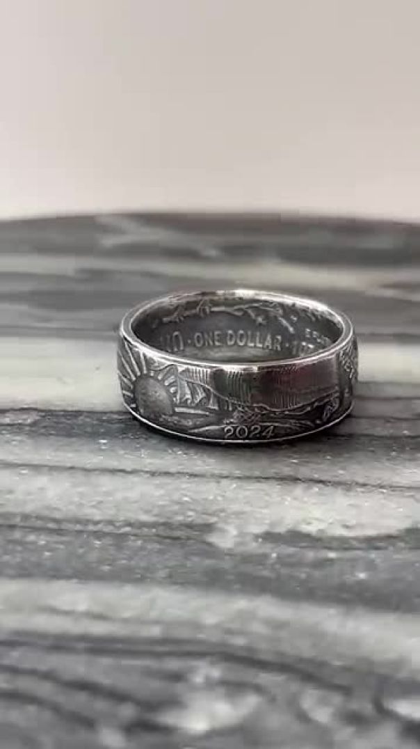 American eagle coin ring! Made with fine silver #coinring #handmade #handmadejewelry #silvereagle