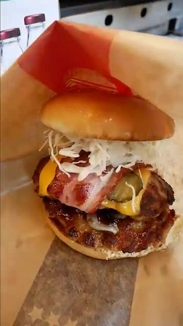 베이컨 더블 수제 버거 / Bacon Double Handmade Burger #shorts / korean street food