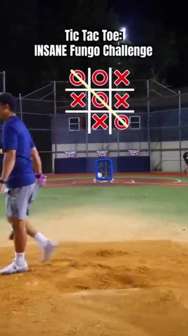 INSANE Baseball TIC TAC TOE Fungo Challenge! #shorts