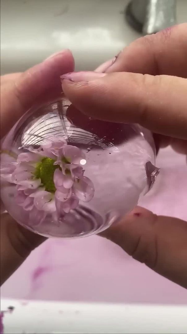 DIY Nano Tape Craft: Beautiful Flower Water Balls#DIY #nanotape #handmade #foryou