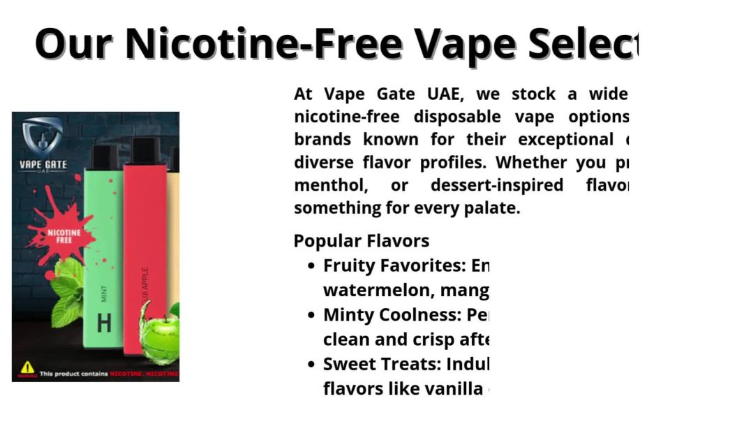 Explore Nicotine Free Disposable Vapes in Abu Dhabi- Vape Gate UAE