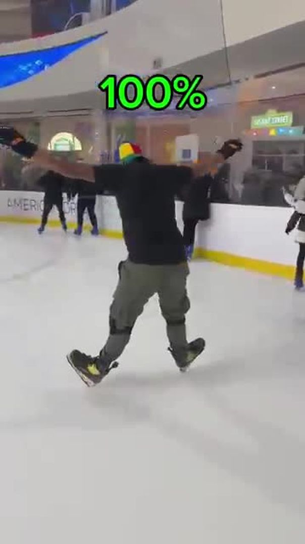 Ice Skating Level 1-100 ⛸️😱#iceskate #iceskating #beginner #pro