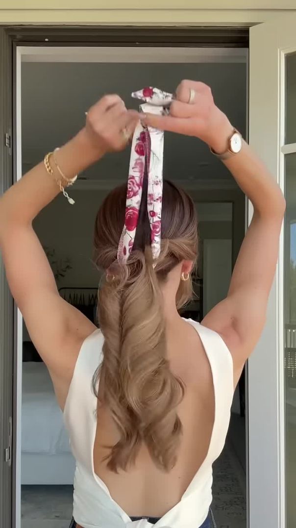 How to Instantly Elevate Your Ponytail Using a Skinny Scarf