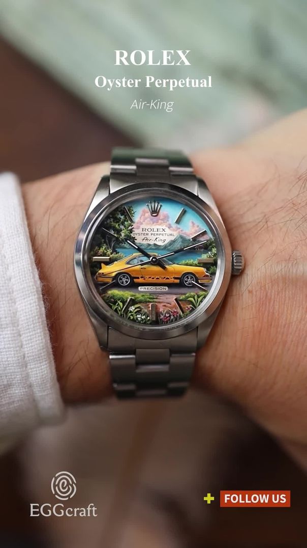 Customized Vintage Rolex with Hand-Painted Dial – Inspired by Porsche Style 🚘⌚