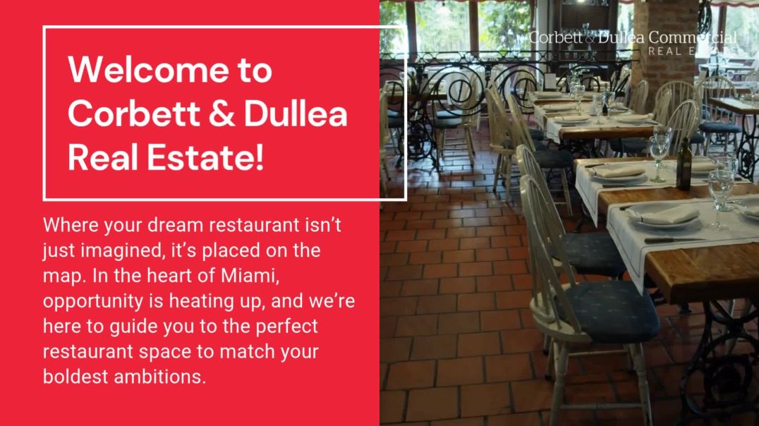 Ideal Restaurant Space for Rent in Miami - Corbett & Dullea Real Estate