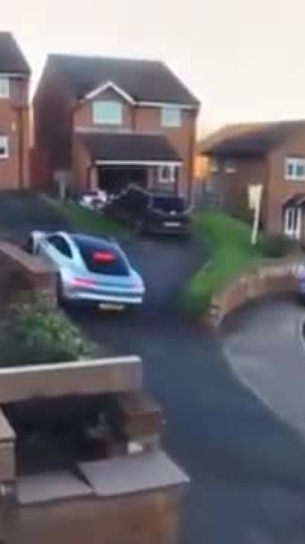 Porsche Taycan Whoops! Home Crash Caught on Camera 😬🏠