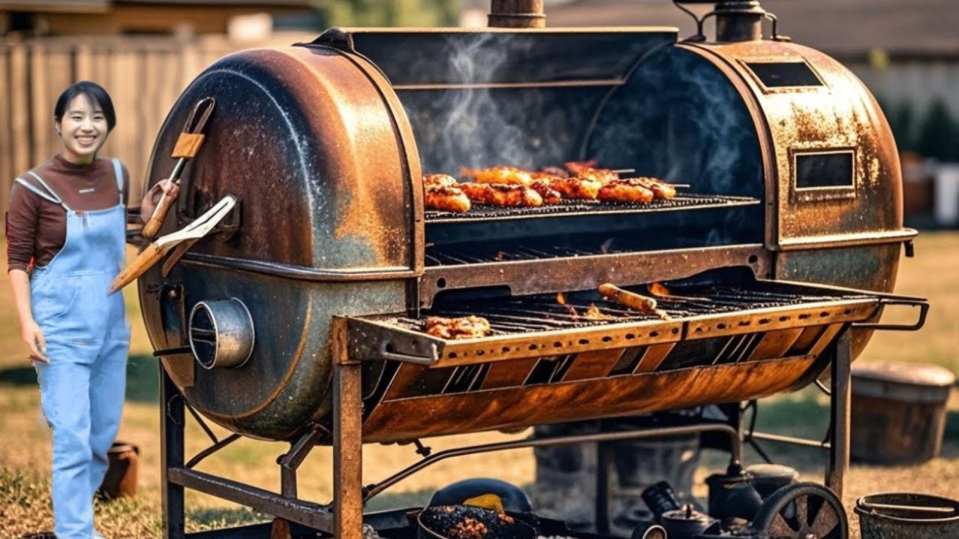 Kiwi-Inspired Genius Girl Turns Scrap Water Tank into a Stylish BBQ Grill in Just 4 Days!