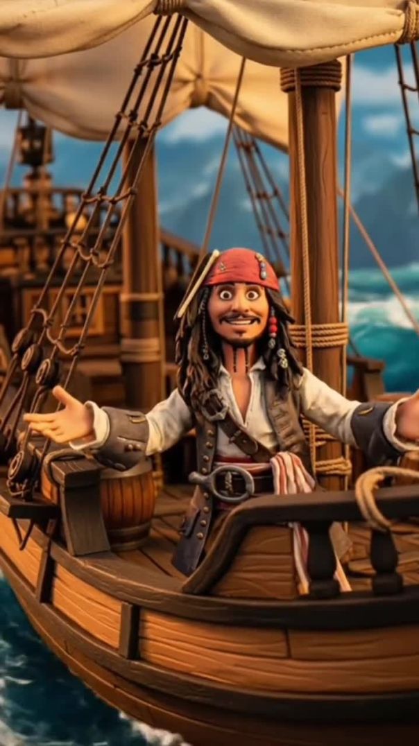 Jack Sparrow Make New Friend #jacksparrow #pirate #trend #viral #short #dreamscreenai