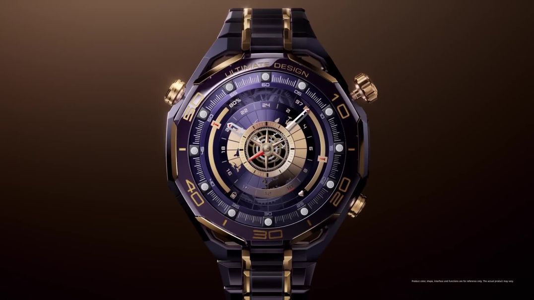 Huawei Watch Ultimate Design – Premium Purple & Gold Smartwatch Showcase