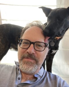 Garth Nix author and dog Snufkin