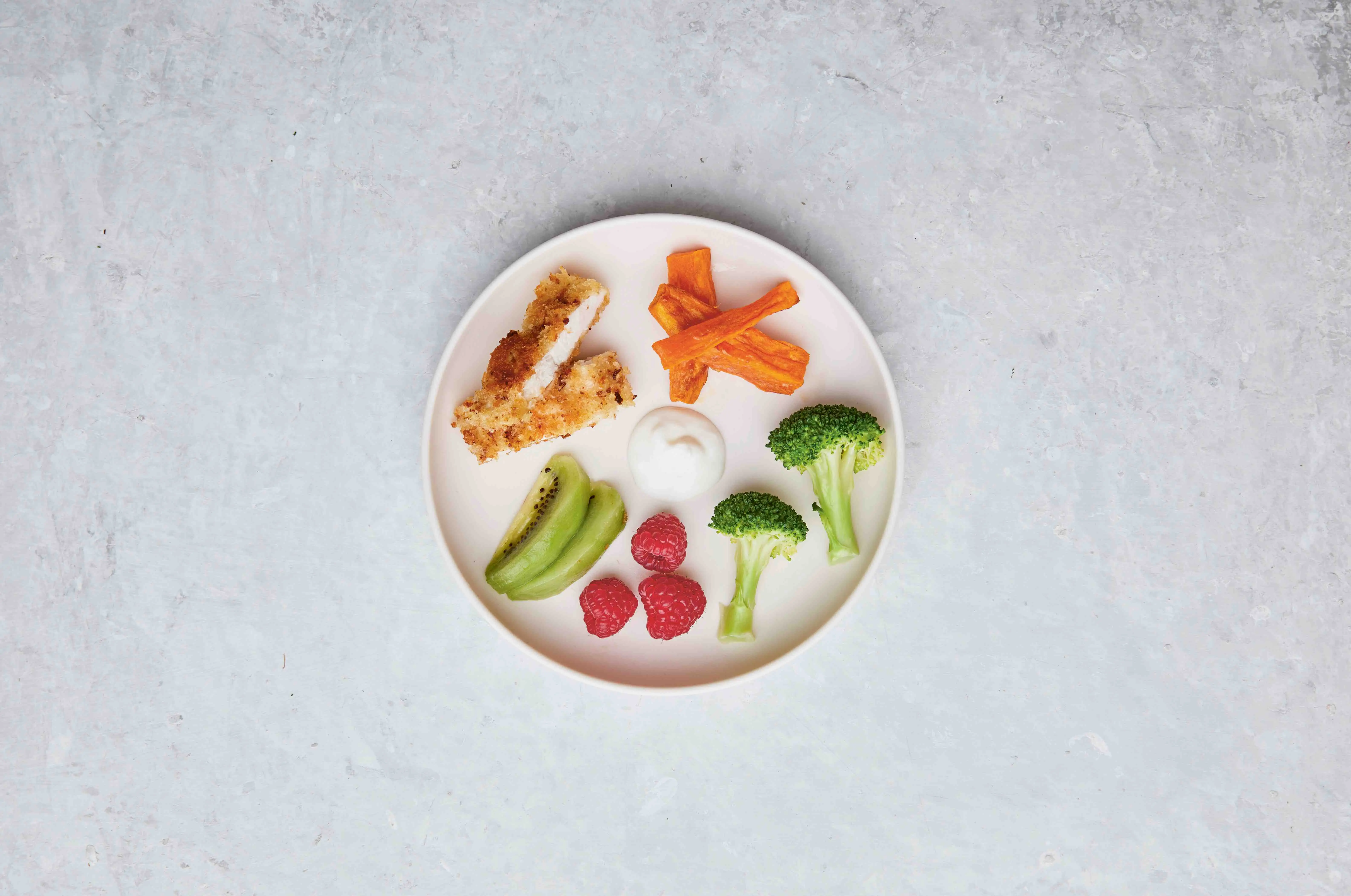 Image of a balanced plate of food from The Baby Food Bible