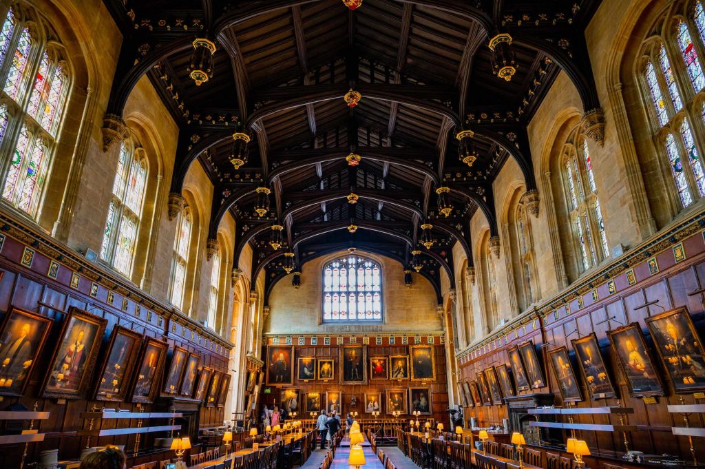 Inside Christ Church College, Oxford UK