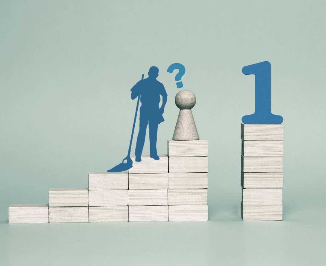 What is the first step of cleaning an office?